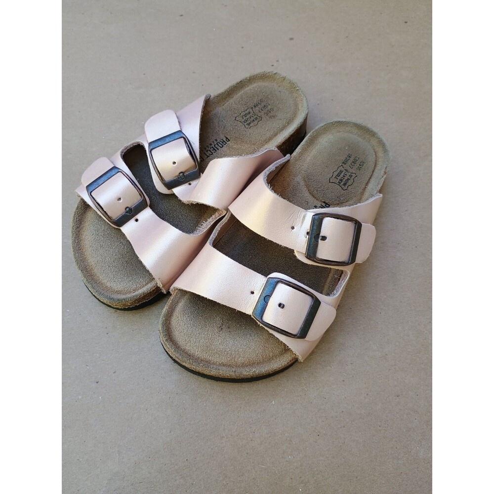 Project Cloud Genuine Leather Kids Sandals Sz Little Kid 10 Slides Pink